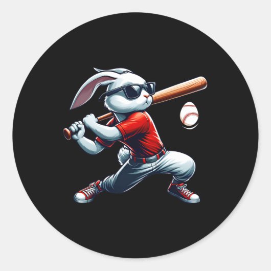 キッズボーイズハッピーイースター遊バニー野球東 ラウンドシール (正面)