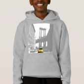 キッズボーイズフード付きスウェットシャツニューヨークNycイエロータクシブルックリン (正面)