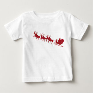 キッズボーイズユニセックス女子クリスマスサンタTシャツトップ ベビーTシャツ