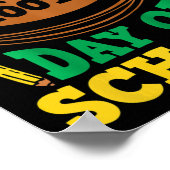 キッズボーイズ女の子100学校の日幸せ100日 ポスター (角)