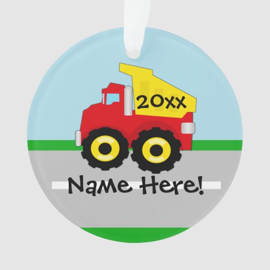 キッズボーイズ建築ダンプトラック オーナメント (正面)