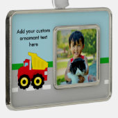 キッズボーイズ建築ダンプトラック シルバープレートフレームオーナメント (右)
