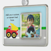 キッズボーイズ建築ダンプトラック シルバープレートフレームオーナメント (左)