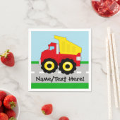 キッズボーイズ建築ダンプトラック スタンダードカクテルナプキン (インサイチュ)