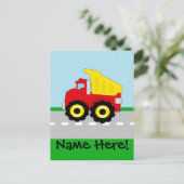 キッズボーイズ建築ダンプトラック ポストカード (スタンド正面)