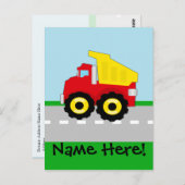 キッズボーイズ建築ダンプトラック ポストカード (正面/裏面)