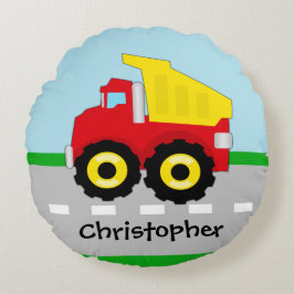 キッズボーイズ建築ダンプトラック ラウンドクッション