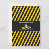 キッズボーイズ誕生日パーティー建築ダンプトラック 招待状 (裏面)