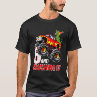 キッズボーイズ6誕生日モンスタートラック誕生日6イェー Tシャツ