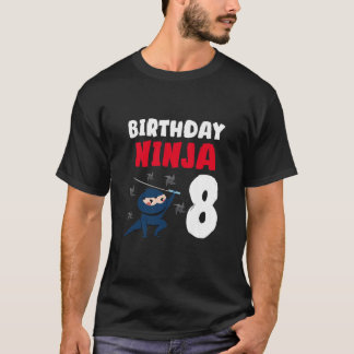 キッズボーイズ8.誕生日8歳忍者8歳 Tシャツ