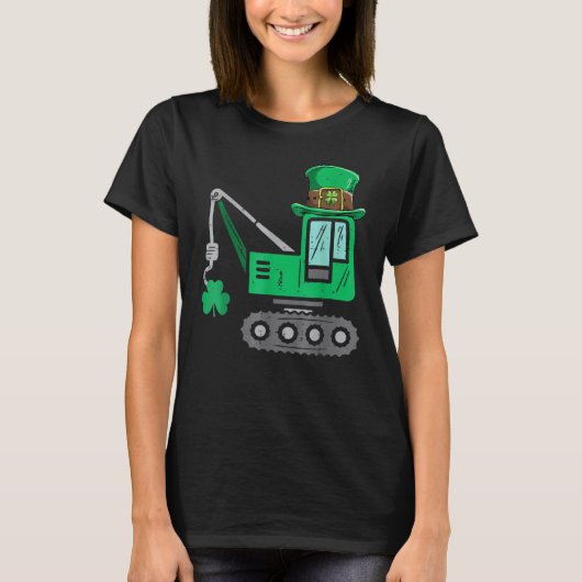 キッズボーイズSt patricks dayクレーントラック建築 Tシャツ (正面)