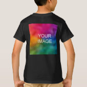 キッズボーイズTシャツバイサイド黒エレガントテンプレート Tシャツ (裏面)