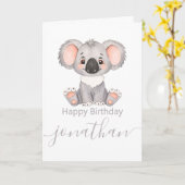 キッズボーイハッピーバースデーおもしろい カード (黄色い花)