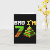 キッズボーイ私の7誕生日Broゲームピクセル7年 カード (黄色い花)