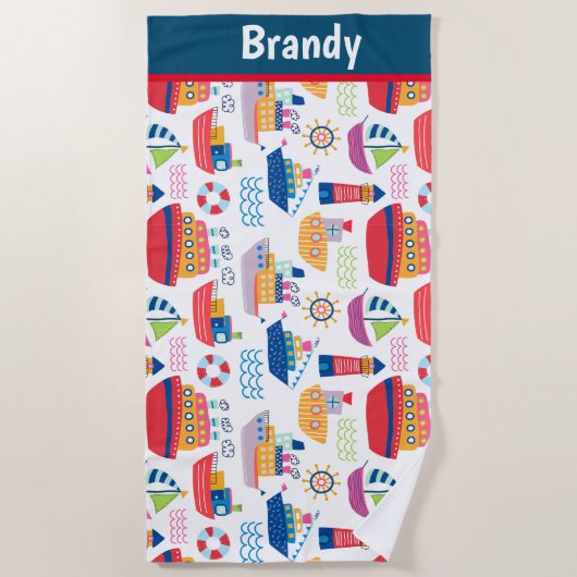 キッズボーモノグラムのト ビーチタオル (正面)