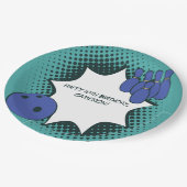 キッズボーリングパーティーハッピー10誕生日名 ペーパープレート (アングル)