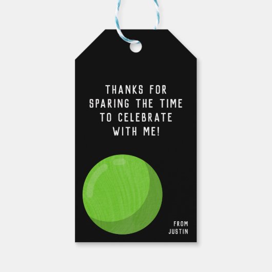 キッズボーリング誕生日パーティーありがとうメッセージカード ギフトタグ (裏面)