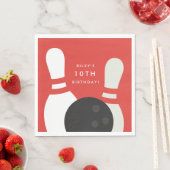 キッズボーリング誕生日パーティー スタンダードランチョンナプキン (インサイチュ)