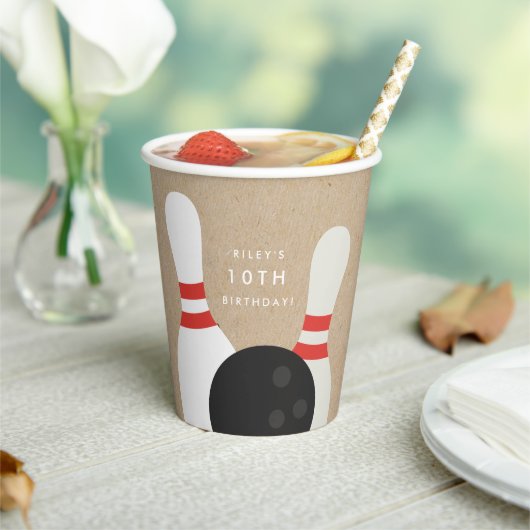 キッズボーリング誕生日パーティー 紙コップ (インサイチュ)