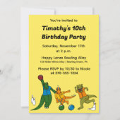 キッズボーリング路地バースデーパーティー 招待状 (正面)