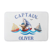 キッズボ航海のートキャプテンパーソナライズされた バスマット (正面)