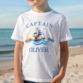 キッズボ航海のートキャプテンパーソナライズされた Tシャツ