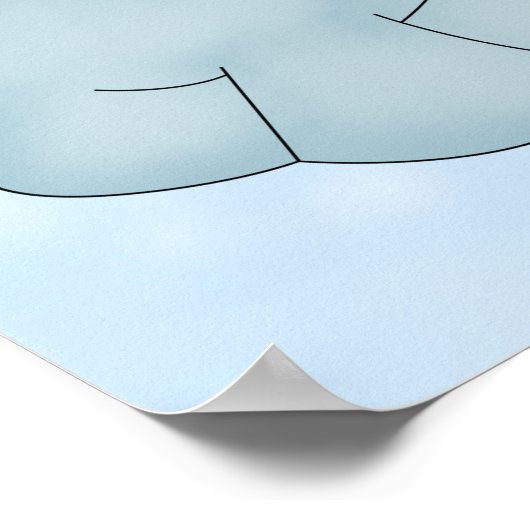 キッズポスターかわいい青い象 ポスター (角)