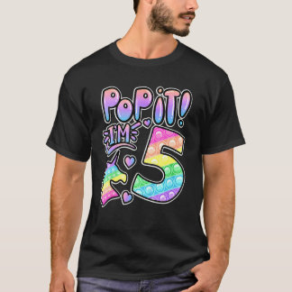 キッズポップピット5th誕生日ガールズボーイズ5歳Fi Tシャツ