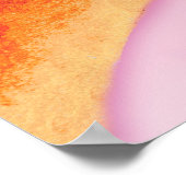 キッズポニーアートピンク&オレンジスクエアポスタープリント ポスター (角)