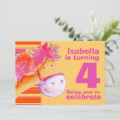 キッズポニートレッキング4歳の誕生日招待状 招待状 (スタンド正面)