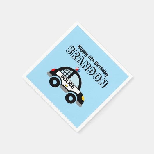 キッズポリスをテーマにした誕生日パーティーのナプキン スタンダードカクテルナプキン (角)