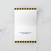 キッズポリス誕生日パーティーが折り畳まれた サンキューカード (内部)