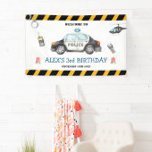 キッズポリス誕生日パーティーへようこそ大きなバナー 横断幕 (インサイチュ)