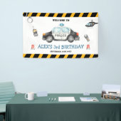 キッズポリス誕生日パーティーへようこそ大きなバナー 横断幕 (トレードショー)