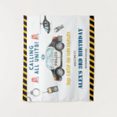 キッズポリス誕生日パーティー歓迎タペストリー タペストリー (正面)