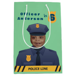 キッズポリス誕生日 ミディアムペーパーバッグ