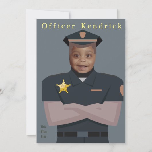 キッズポリス誕生日 招待状 (正面)