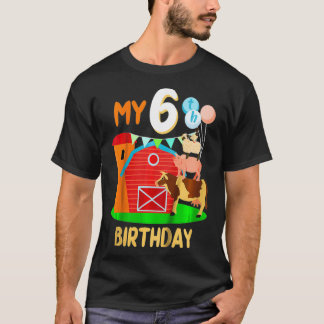 キッズマイ6誕生日おもしろい6歳農家ファーム Tシャツ