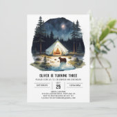 キッズマウン素朴トキャンプアウト誕生日招待状 招待状 (スタンド正面)