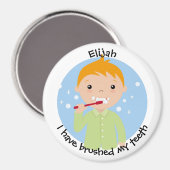 キッズマカスタマイズグ – 私は私の歯を磨いた マグネット (正面/裏面)