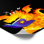 キッズマジカルおもしろいベビードラゴンアート ポスター (角)