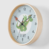 キッズマジカルグリーンドラゴンカートゥーンボーイズ子供部屋 壁時計 (傾斜)