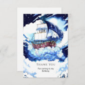 キッズマジカルシーパイレーツ誕生日 サンキューカード (正面/裏面)