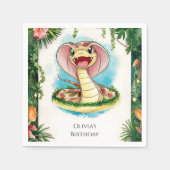 キッズマジカルスネーク誕生日 スタンダードカクテルナプキン (正面)