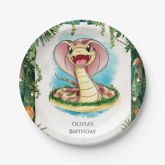 キッズマジカルスネーク誕生日 ペーパープレート (正面)