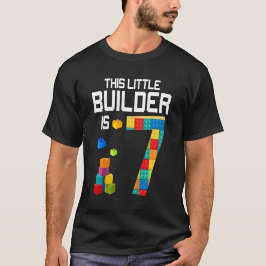 キッズマスタービルダー7誕生日少年7歳Bu Tシャツ (正面)