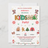 キッズマス・パーティー招待 - 子供のためのクリスマス・パーティーへの招待 招待状 (正面)