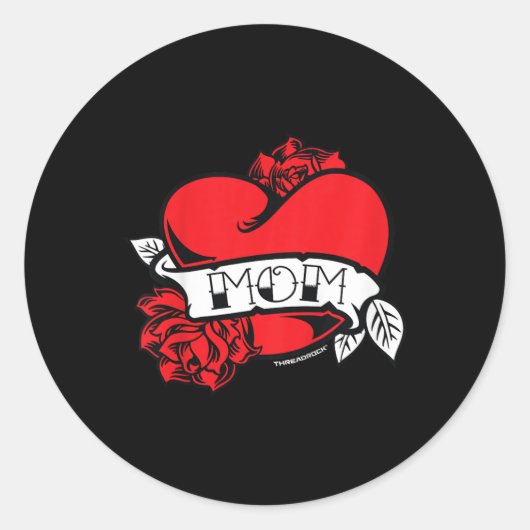 キッズママハートタトゥー ラウンドシール (正面)