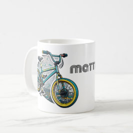 キッズマンガのバイクBMX。レーシングアドベンチャーボーイ コーヒーマグカップ