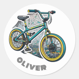 キッズマンガのバイクBMX。レーシングアドベンチャーボーイ ラウンドシール